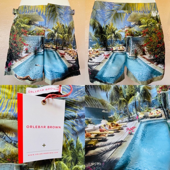 SOLD! ORLEBAR BROWN NWT Riviera Poolside Print Board Short SWIM Trunks & Bag 28 - Picture 16 of 16